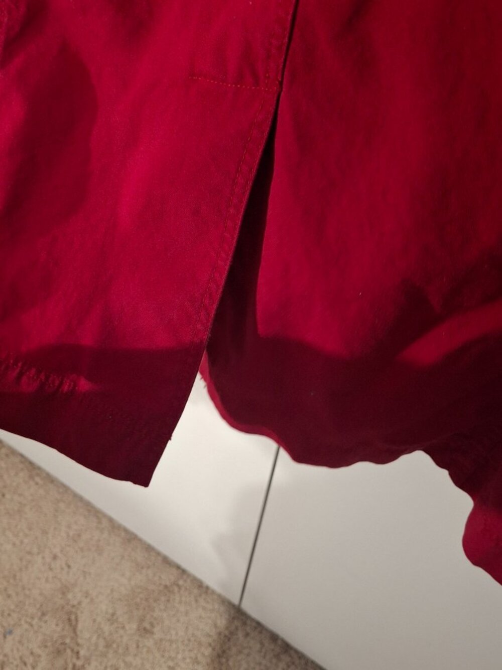 Nine & Company Size 4 Red Cotton Utility Trench Coat Long Jacket Y2K - Picture 8 of 8